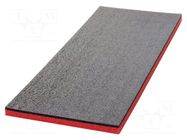 Foam insert; graphite-red; 1200x500x40mm; 3pcs. LeanFoam