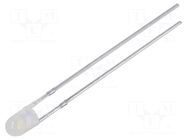 LED; white warm; 3mm; 750÷1120mcd; 40°; Front: convex; 2.9÷3.4VDC OPTOSUPPLY