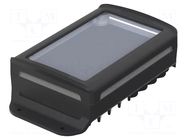 Enclosure: desktop; BoVersa; X: 88mm; Y: 162mm; Z: 45mm; black BOPLA
