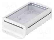 Enclosure: desktop; BoVersa; X: 140mm; Y: 258mm; Z: 66mm; white BOPLA
