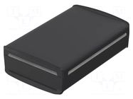 Enclosure: desktop; BoVersa; X: 140mm; Y: 210mm; Z: 63mm; black BOPLA