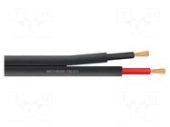 Wire: loudspeaker cable; 2x1.5mm2; stranded; Cu; black; PVC REDS MUSIC