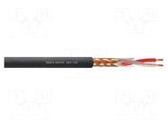 Wire: microphone cable; black; Cu; -25÷65°C; PVC; Package: 500m REDS MUSIC