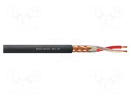 Wire: microphone cable; black; Cu; -25÷65°C; PVC; Package: 500m REDS MUSIC