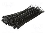 Cable tie; L: 200mm; W: 2.5mm; black; polyamide; 100pcs; UL94V-2 LOGILINK
