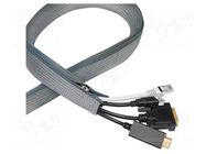 Cable box; multi use; grey; L: 1m; polyester; Ø: 20mm LOGILINK