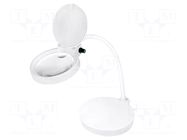 Desk magnifier; with backlight; 8dpt,32dpt; Ø100mm; 2.5W; 6800K LOGILINK