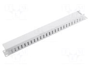 Cable organizer; 1U; grey; Standard: 19" LANBERG
