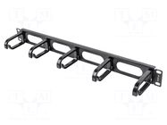 Cable organizer; 1U; black; Standard: 19" LANBERG