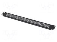 Stopper; 1U; black; Standard: 19"; perforated LANBERG