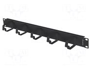 Cable organizer; 1U; black; Standard: 19" LANBERG