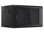 Enclosure: rack cabinet; Standard: 19"; 6U; black; Z: 450mm; X: 600mm LANBERG