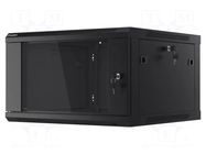 Enclosure: rack cabinet; Standard: 19"; 6U; black; Z: 600mm; X: 600mm LANBERG