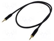 Cable; Jack 3.5mm plug,both sides; 1m; black; Øcable: 6mm; PVC REDS MUSIC
