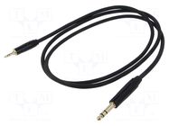 Cable; Jack 3.5mm plug,Jack 6,3mm plug; 1.5m; black; Øcable: 6mm REDS MUSIC