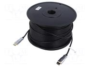 Cable; HDMI plug,both sides; HDCP 2.2,HDMI 2.0,optical; 100m Goobay