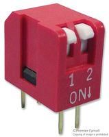 DIP SWITCH, 0.025A, 24VDC, 2 POS, THT