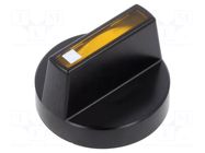 Knob; Actuator colour: yellow; plastic; Ø18mm; Body: black EAO