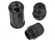 RJ 45 coupler; black; Cat: 6; RJ45 socket,both sides; IP67 LANBERG