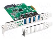 PC extension card: PCIe; PCIe,SATA,USB A socket x4; 5Gbps LANBERG