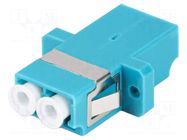 Adapter; OM3; LC/UPC,both sides; 50/125um; turquoise; -40÷85°C LANBERG