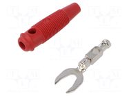 Connector: fork terminals; plug; 60VDC; red; Overall len: 59mm HIRSCHMANN T&M