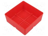 Container: cuvette; red; 110x110mm; 4pcs; KBS1111; UNITE BOX KISTENBERG