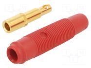 Connector: 4mm banana; socket; 16A; 30VAC; 60VDC; red; gold-plated HIRSCHMANN T&M