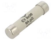 Fuse: fuse; 6A; 400VAC; gG; cylindrical,industrial; 9x36mm HAGER