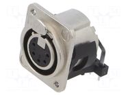 Connector: XLR; socket; female; PIN: 5; angled 90°; THT; silver; 3A NEUTRIK