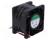 Fan: DC; axial; 12VDC; 60x60x38mm; 127.8m3/h; 73.1dBA; ball; 24AWG SUNON