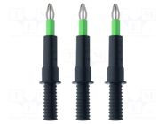 Connector: 4mm banana; adapter; 6A; 600V; black; 141mm; 3pcs; IP40 GOSSEN METRAWATT