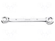 Wrench; flare nut wrench; 9mm,11mm; Chrom-vanadium steel NEO TOOLS