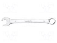 Wrench; combination spanner; 19mm; Chrom-vanadium steel; L: 230mm NEO TOOLS