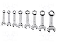 Wrench-set; combination spanner; Chrom-vanadium steel; short NEO TOOLS