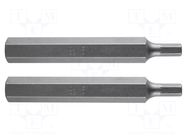 Screwdriver bit; hex key; HEX 5mm; Overall len: 75mm; 2pcs. NEO TOOLS