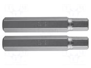 Screwdriver bit; hex key; HEX 12mm; Overall len: 75mm; 2pcs. NEO TOOLS