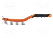 Brush; wire; stainless steel; 345mm; Number of rows: 3 NEO TOOLS