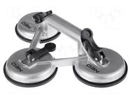 Suction lifter; triple; glass; aluminium; 120mm; 150kg NEO TOOLS