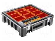Container: collective; with boxes; black-orange; 400x400x120mm NEO TOOLS