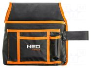 Waist bag; tool case; black-orange; poliester 1680D; 275x276mm NEO TOOLS