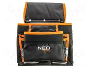 Waist bag; tool case; black-orange; poliester 1680D; 295x260mm NEO TOOLS