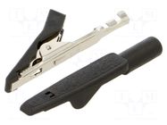 Crocodile clip; 8A; 60VDC; Grip capac: max.4mm; black; 0.5mm2 HIRSCHMANN T&M