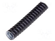 Protective tube; Size: 20; galvanised steel; black; flexible; IP66 HELLERMANNTYTON