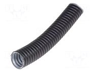 Protective tube; Size: 40; galvanised steel; black; flexible; IP66 HELLERMANNTYTON