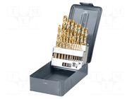 Drill set; for metal; metal,steel; 19pcs. PROLINE