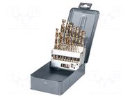 Drill set; for metal; high speed steel cobalt HSS-Co; 19pcs. PROLINE