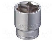 Socket; 6-angles,socket spanner; HEX 7mm; 1/4" PROLINE