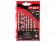 Drill set; for metal; plastic box; metal,steel; 13pcs. PROLINE