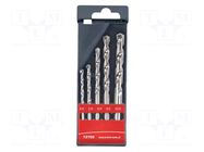 Drill set; for concrete; plastic box; 4mm,5mm,6mm,8mm,10mm PROLINE
